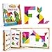 A vibrant FOOZZILLA Magnetic Tangram Puzzle Set with a captivating set of colorful puzzles.